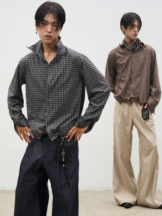 [SOUTH FISH] plaid boxy shirt