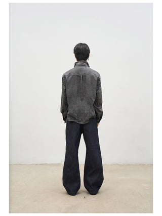 [SOUTH FISH] plaid boxy shirt