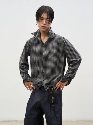 [SOUTH FISH] plaid boxy shirt
