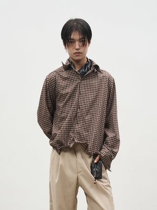 [SOUTH FISH] plaid boxy shirt