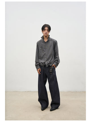 [SOUTH FISH] plaid boxy shirt