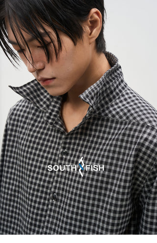 [SOUTH FISH] plaid boxy shirt