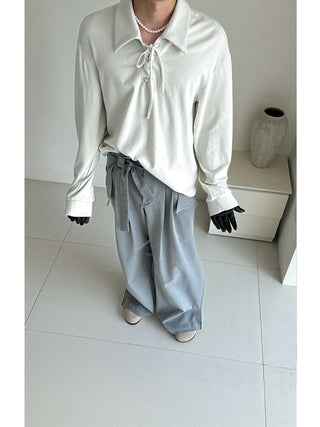 [SOUTH FISH] wide leg suit pants