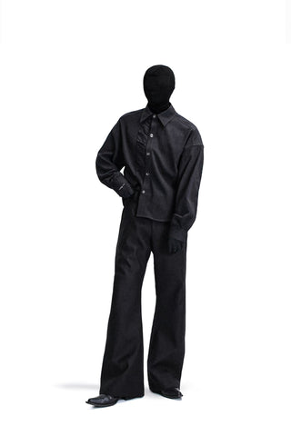 [SOUTH FISH] pleated long shirt