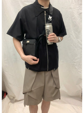 [SOUTH FISH] pleated cropped pants