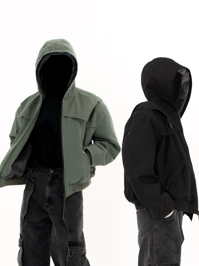 [SOUTH FISH] canvas fur coat