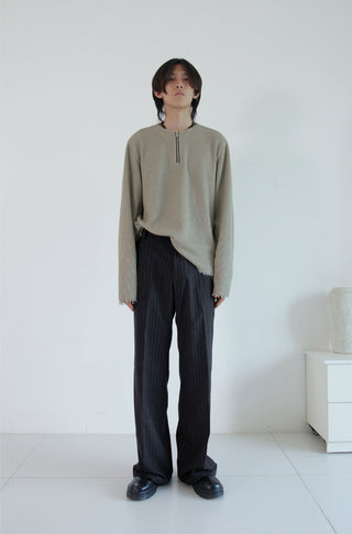 [SOUTH FISH] striped wool pants