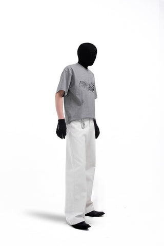 [SOUTH FISH] embroidered white jeans