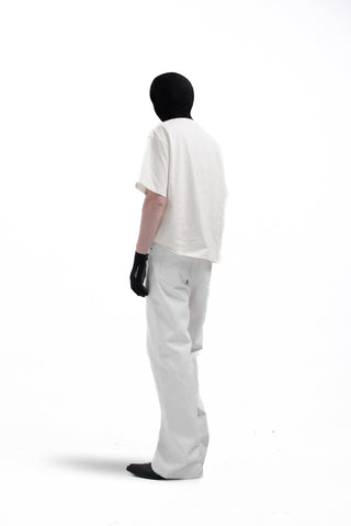 [SOUTH FISH] embroidered white jeans