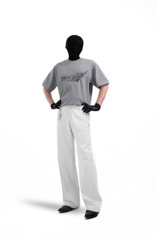 [SOUTH FISH] embroidered white jeans