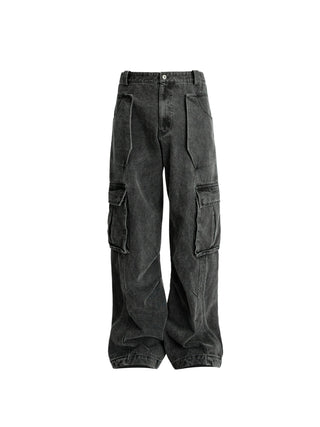 [SOUTH FISH] pleated straight jeans