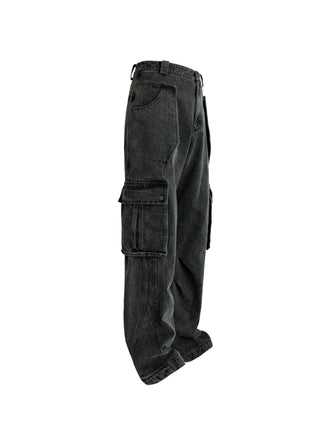 [SOUTH FISH] pleated straight jeans