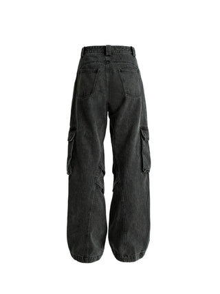 [SOUTH FISH] pleated straight jeans