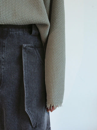 [SOUTH FISH] pleated straight jeans