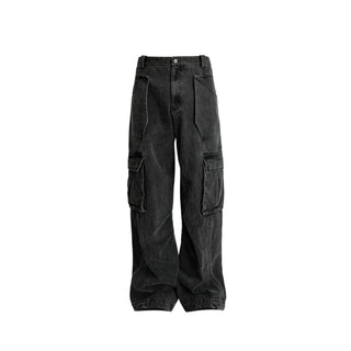 [SOUTH FISH] pleated straight jeans