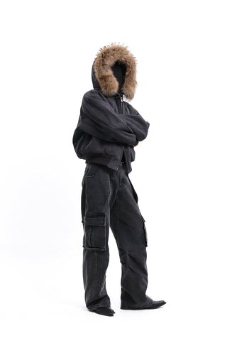 [SOUTH FISH] heavy canvas coat