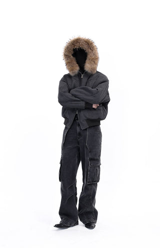 [SOUTH FISH] heavy canvas coat
