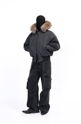 [SOUTH FISH] heavy canvas coat