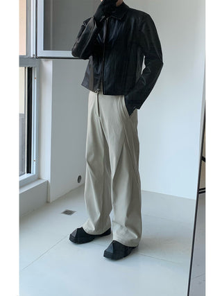 [SOUTH FISH] fleece wide-leg pants