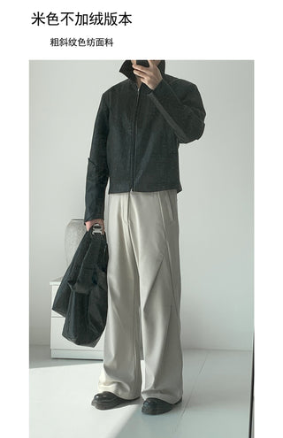 [SOUTH FISH] fleece wide-leg pants