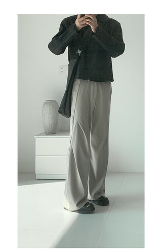[SOUTH FISH] fleece wide-leg pants