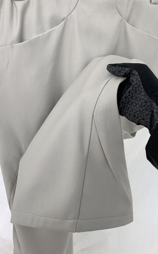 [SOUTH FISH] fleece wide-leg pants