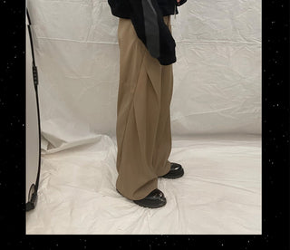[SOUTH FISH] pleated wide-leg pants