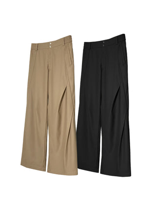 [SOUTH FISH] pleated wide-leg pants