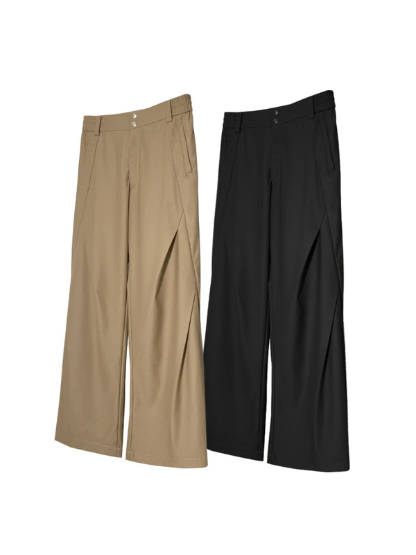[SOUTH FISH] pleated wide-leg pants