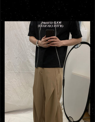 [SOUTH FISH] pleated wide-leg pants