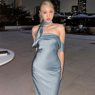 Hot Pink back zipper tube top dress