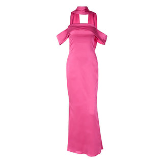 Hot Pink back zipper tube top dress