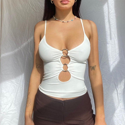 Chest hollow exposed white top