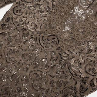 lace hollow low neck Long sleeved + hip skirt