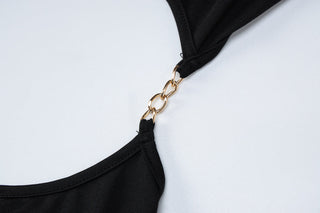 sexy back hollow split slim dress