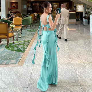 Backless Pure Long Dress