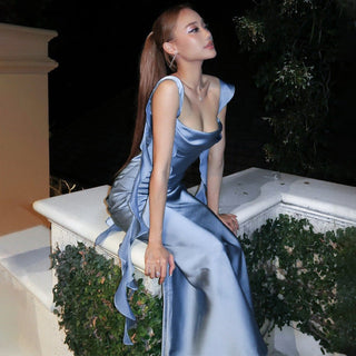 Backless Pure Long Dress