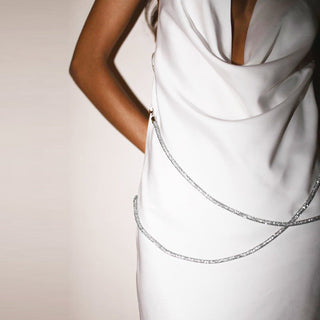 sexy back chain slim fitting dress