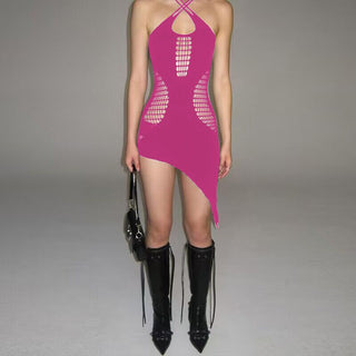 sexy back slim Black suspender dress