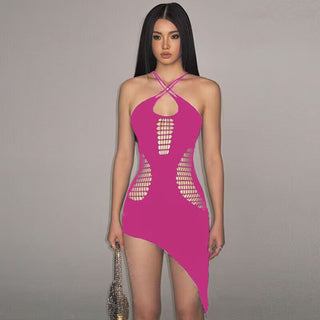 sexy back slim Black suspender dress