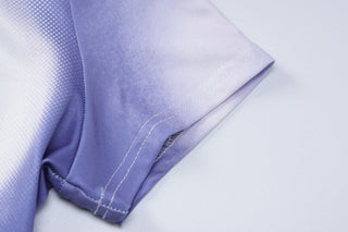 Gradient short sleeved top + slim short skirt set