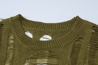 sexy hollow ripped long sleeved dress