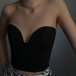 V neck thin tube top