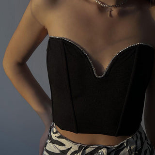 V neck thin tube top