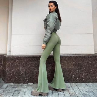 Solid Zip Up V-Neck Jumpsuit