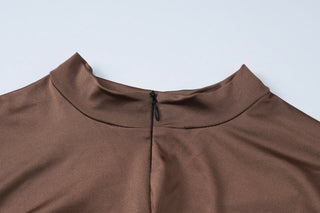 Solid Zip Up V-Neck Jumpsuit