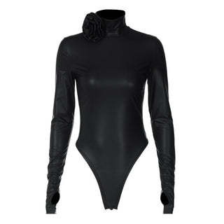 slim high necked long sleeved jumpsuit