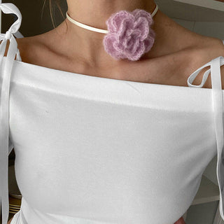 Bow Shoulder Long Sleeve Top