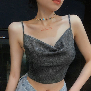 Crop navel exposed small vest top