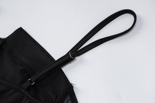 Slim thin suspenders exposed back dress